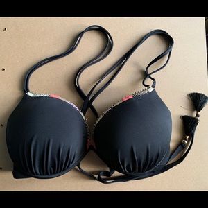 Victoria’s Secret Black Crossbody Bikini Top 36D